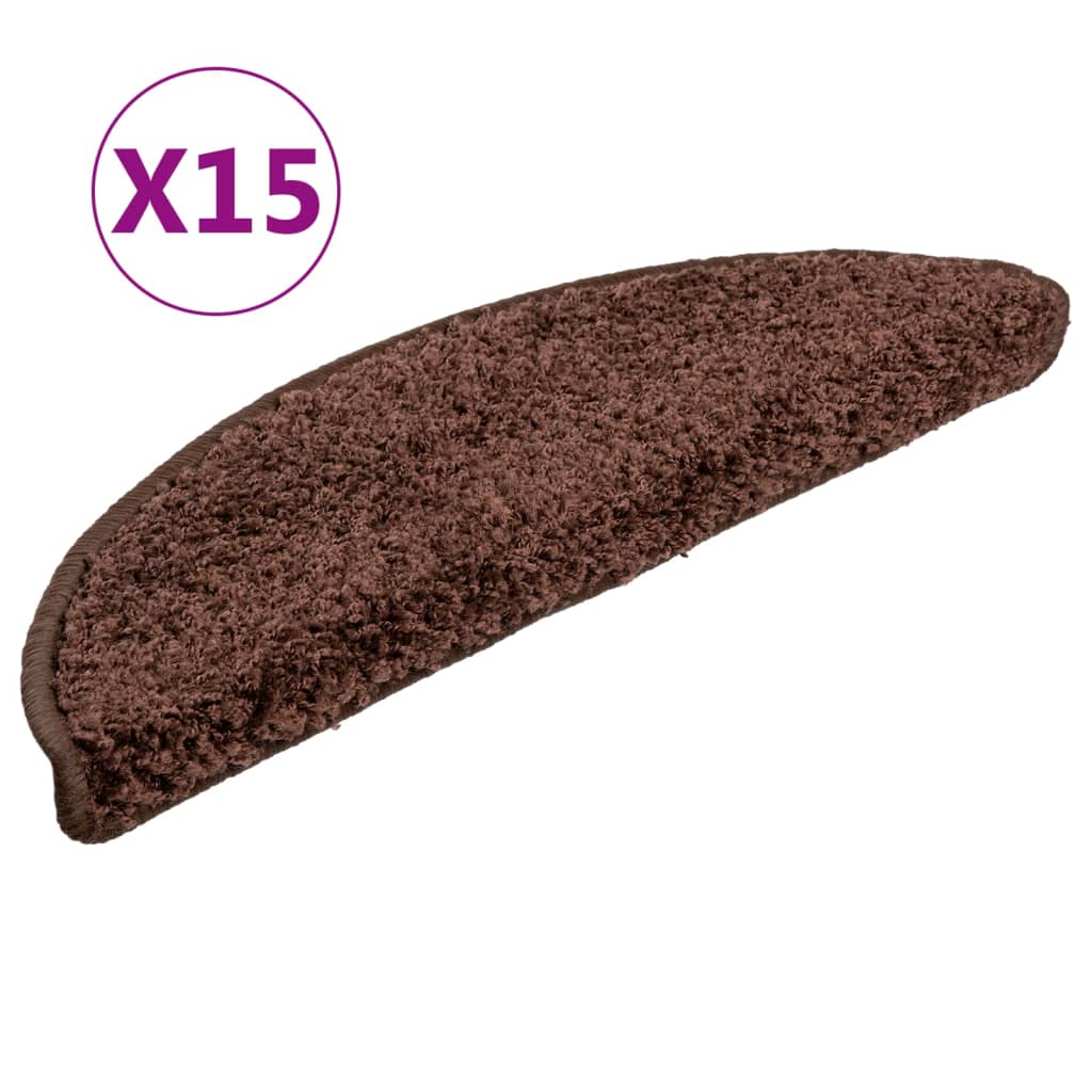 Vidaxl -Treppenmatten 15 ST 56x17x3 cm Braun
