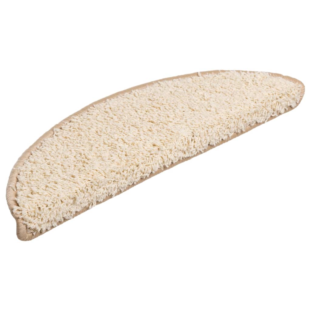 VidaXL Stufenmatten 15 Stk. 56x17x3 cm Creme halbrund