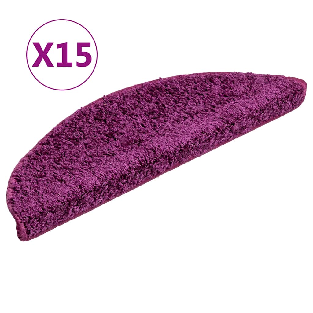 Vidaxl -Treppenmatten 15 ST 56x17x3 cm Violett