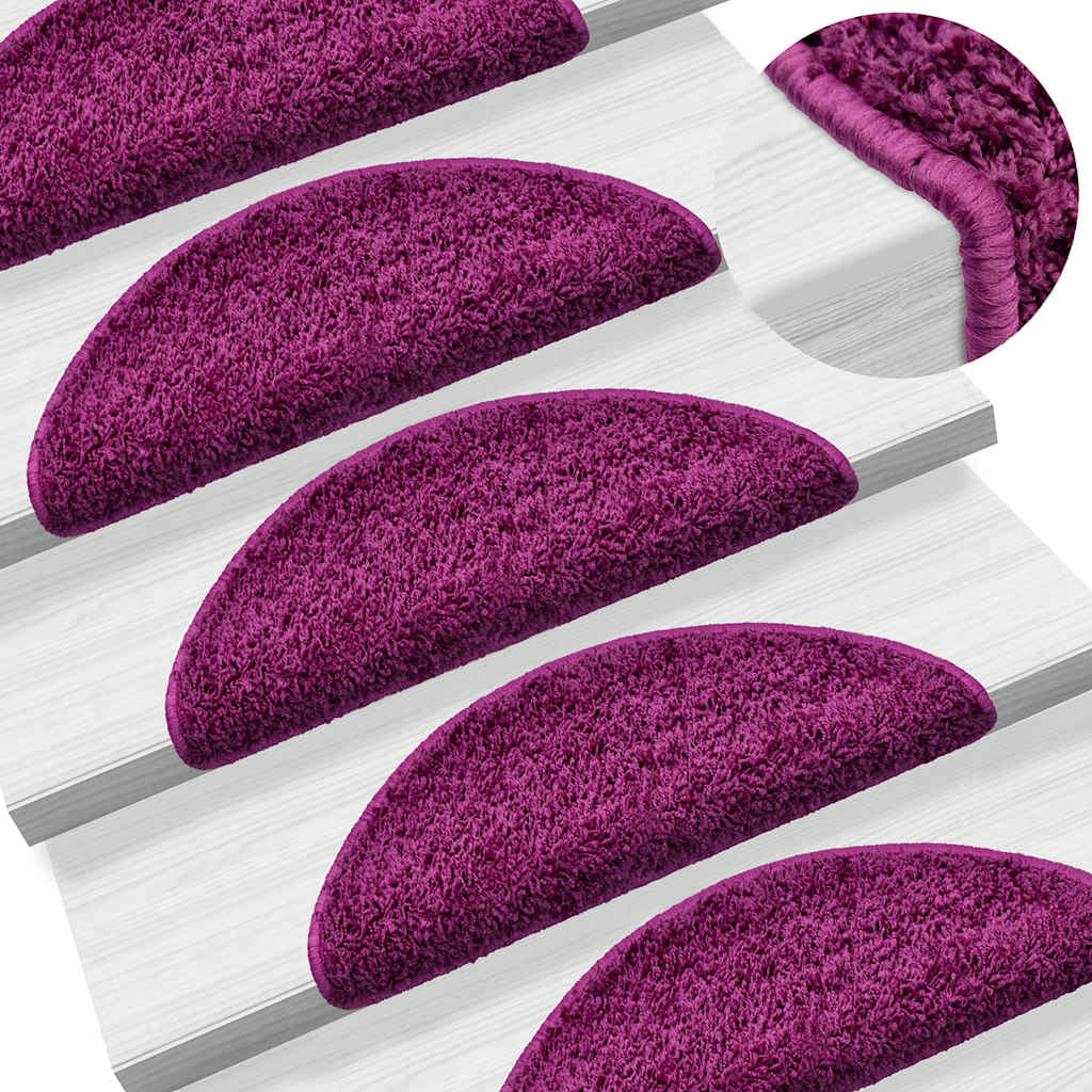 Vidaxl -Treppenmatten 15 ST 56x17x3 cm Violett