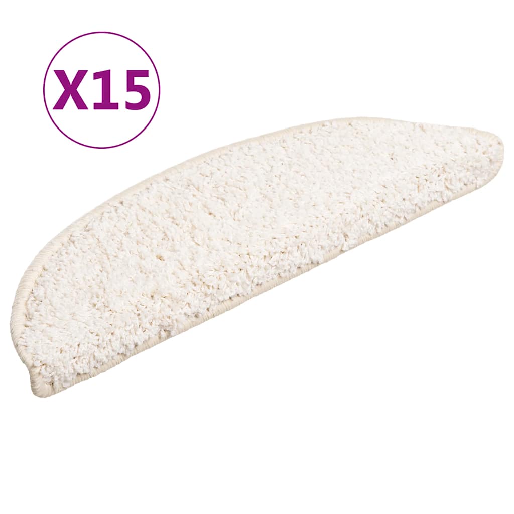 Vidaxl -Treppenmatten 15 ST 56x17x3 cm Weiß