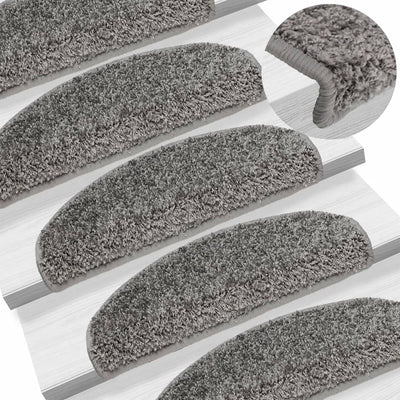 VidaXL Stufenmatten 15 Stk. 65x21x4 cm grau halbrund groß