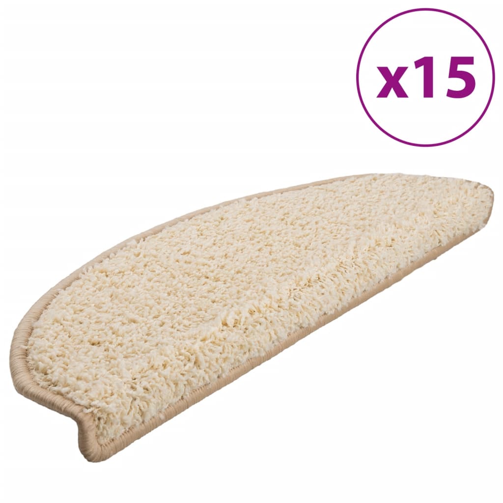 VIDAXL -Treppenmatten 15 ST 65x21x4 cm creme -gelöscht