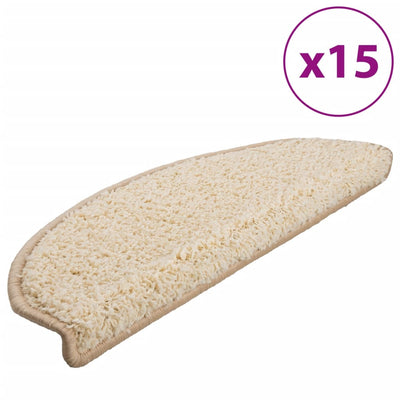 VIDAXL -Treppenmatten 15 ST 65x21x4 cm creme -gelöscht
