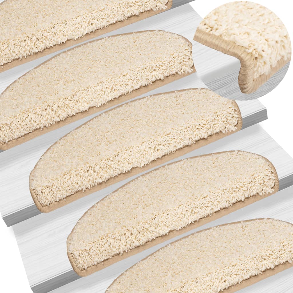 VIDAXL -Treppenmatten 15 ST 65x21x4 cm creme -gelöscht