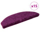 Vidaxl -Treppenmatten 15 ST 65x21x4 cm Violett