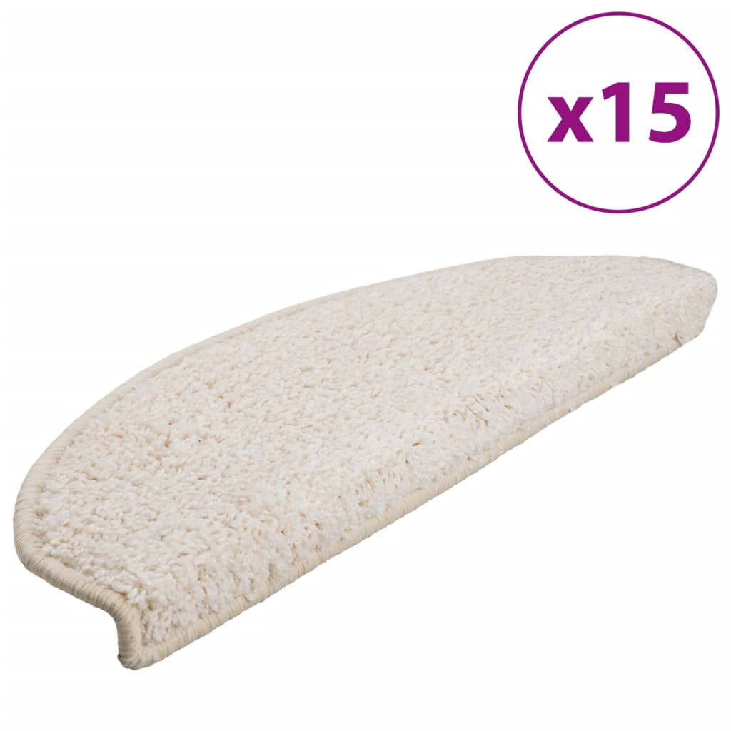 Vidaxl -Treppenmatten 15 ST 65x21x4 cm Weiß