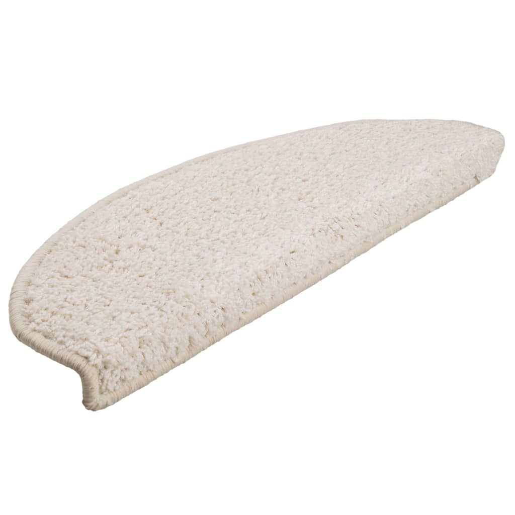 Vidaxl -Treppenmatten 15 ST 65x21x4 cm Weiß