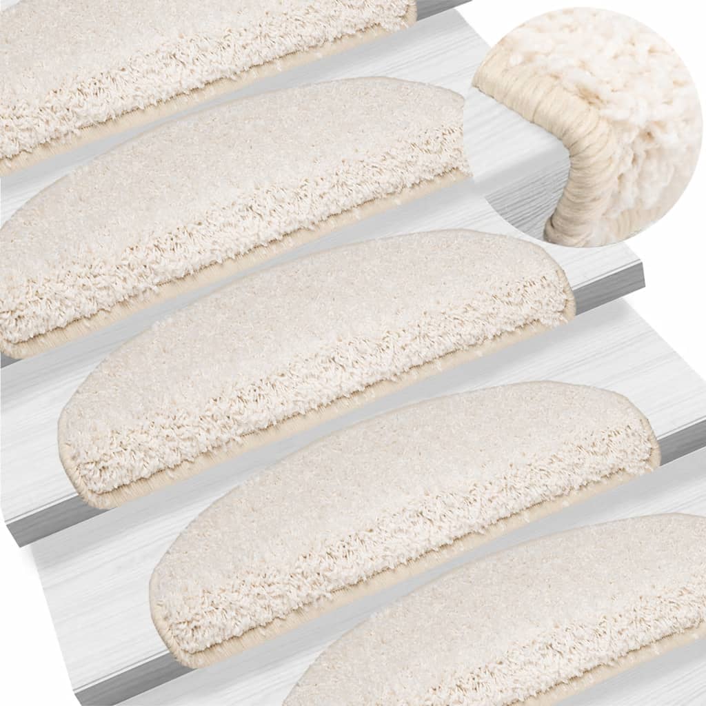 Vidaxl -Treppenmatten 15 ST 65x21x4 cm Weiß