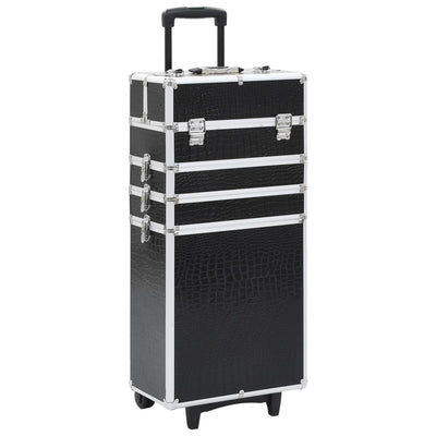 Vidaxl Makeup Trolley Aluminium schwarz mit Krokodilmuster