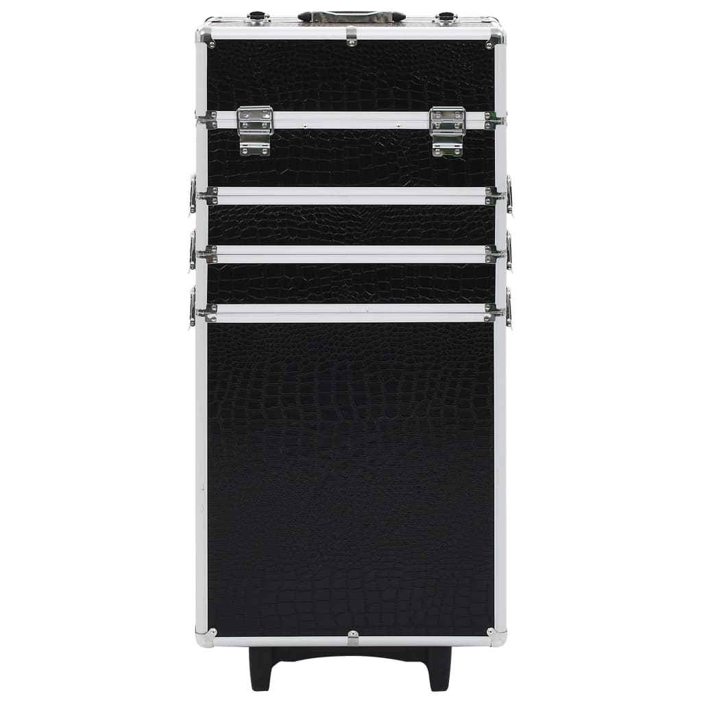 Vidaxl Makeup Trolley Aluminium schwarz mit Krokodilmuster