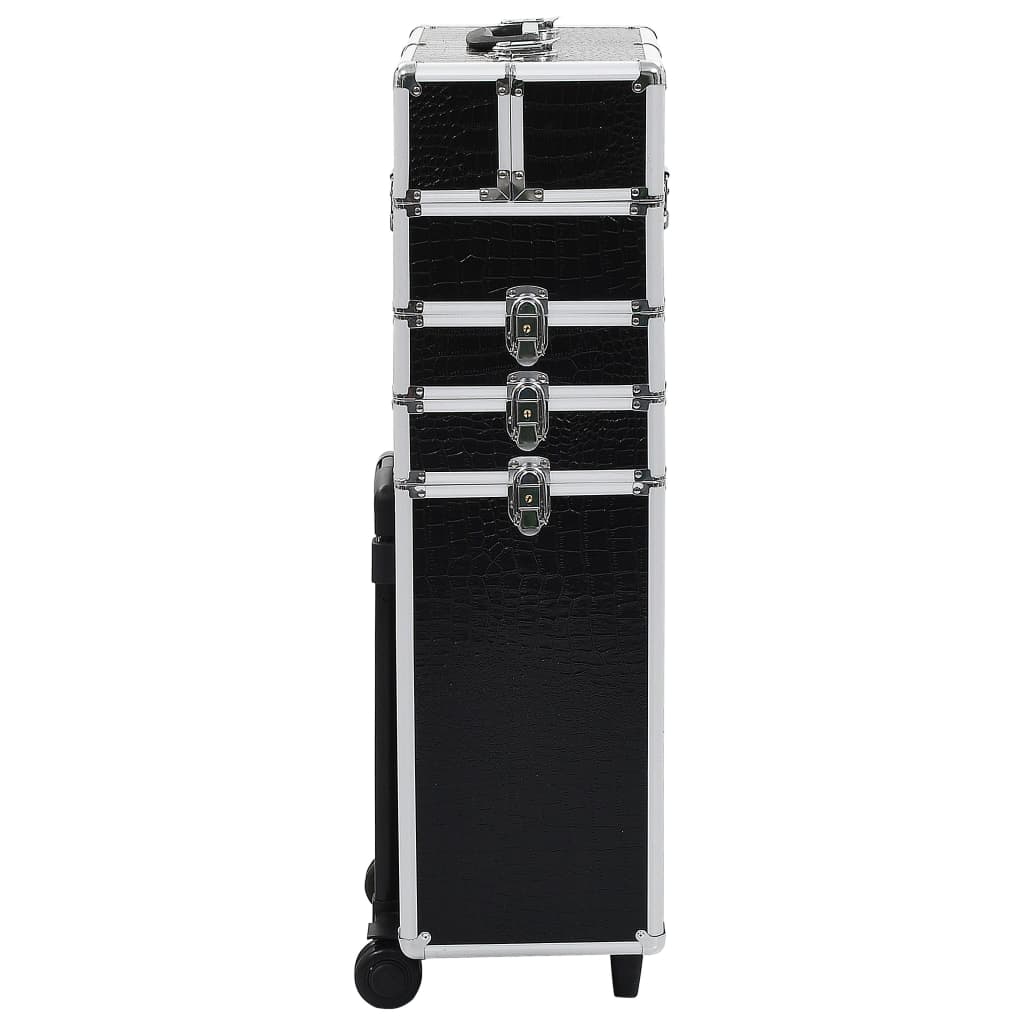 Vidaxl Makeup Trolley Aluminium schwarz mit Krokodilmuster