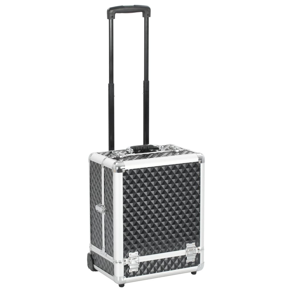 Vidaxl Make-up-Trolley 35x29x45 cm Aluminiumschwarz