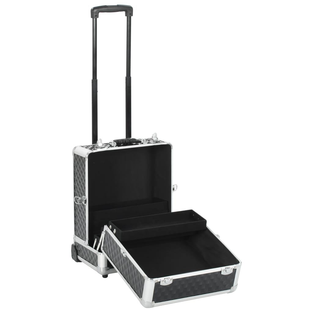 Vidaxl Make-up-Trolley 35x29x45 cm Aluminiumschwarz