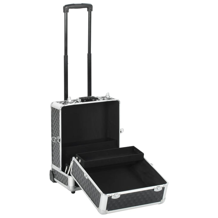 Vidaxl Make-up-Trolley 35x29x45 cm Aluminiumschwarz