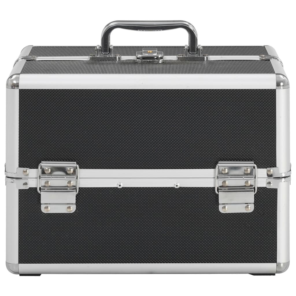 Vidaxl Make -up -Koffer 22x30x21 cm Aluminium Schwarz