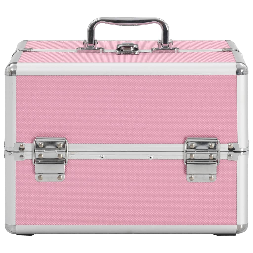 Vidaxl Make -up -Koffer 22x30x21 cm Aluminium Pink