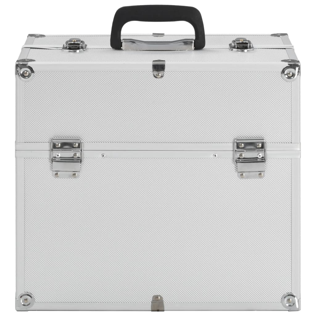 Vidaxl Make -up -Koffer 38x23x34 cm Aluminium Silber gefärbt