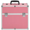 Vidaxl Make -up -Koffer 37x24x35 cm Aluminiumrosa