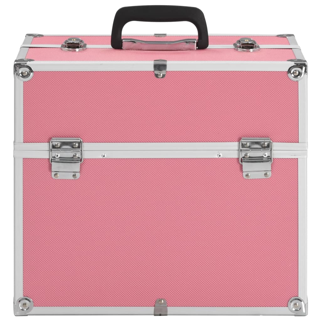 Vidaxl Make -up -Koffer 37x24x35 cm Aluminiumrosa