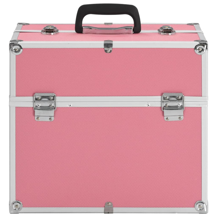 Vidaxl Make -up -Koffer 37x24x35 cm Aluminiumrosa