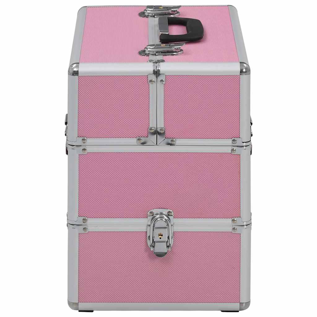 Vidaxl Make -up -Koffer 37x24x35 cm Aluminiumrosa