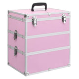 Vidaxl Make -up -Koffer 37x24x40 cm Aluminiumrosa - afbeelding 1
