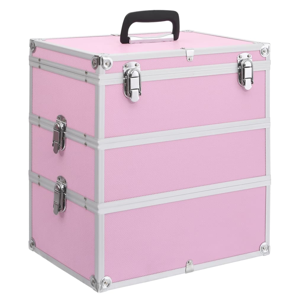 Vidaxl Make -up -Koffer 37x24x40 cm Aluminiumrosa