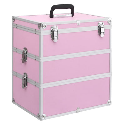 Vidaxl Make -up -Koffer 37x24x40 cm Aluminiumrosa