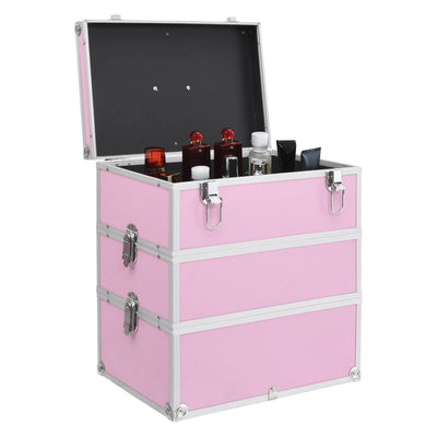Vidaxl Make -up -Koffer 37x24x40 cm Aluminiumrosa