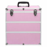 Vidaxl Make -up -Koffer 37x24x40 cm Aluminiumrosa - afbeelding 2