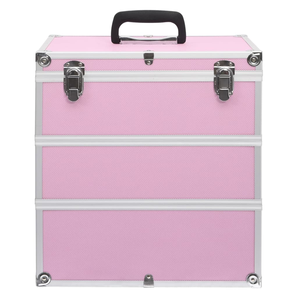 Vidaxl Make -up -Koffer 37x24x40 cm Aluminiumrosa