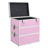 Vidaxl Make -up -Koffer 37x24x40 cm Aluminiumrosa - afbeelding 3