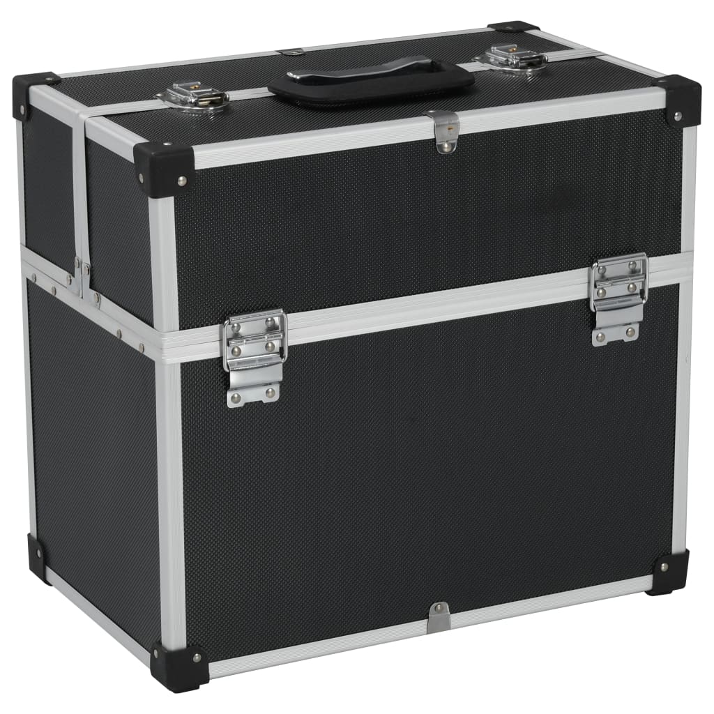 VIDAXL -Werkzeugfall 38x22.5x34 cm Aluminium Schwarz