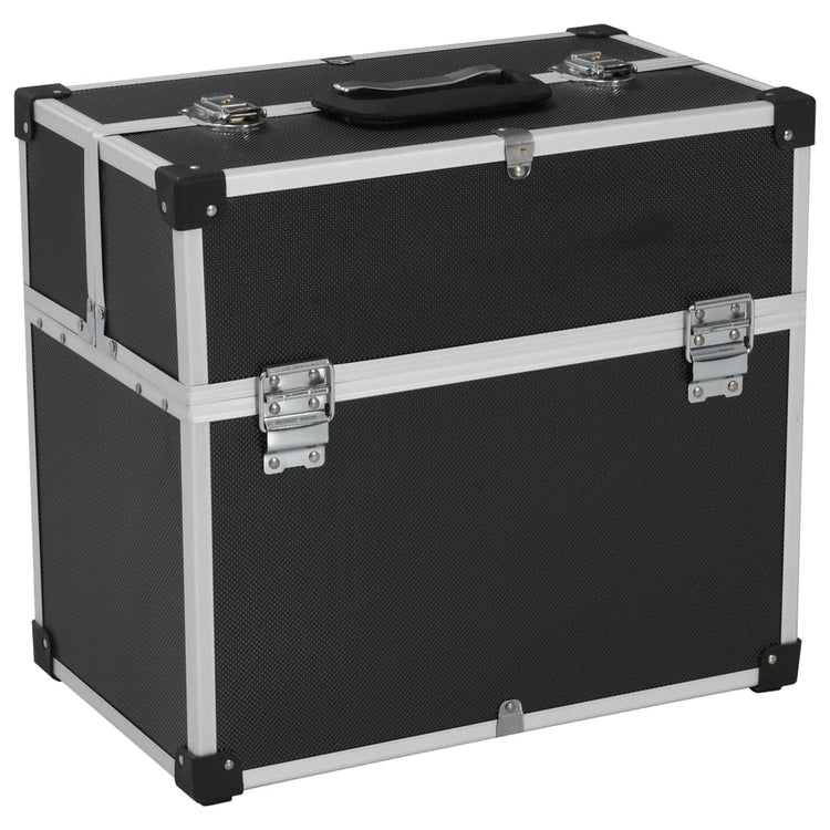 VIDAXL -Werkzeugfall 38x22.5x34 cm Aluminium Schwarz