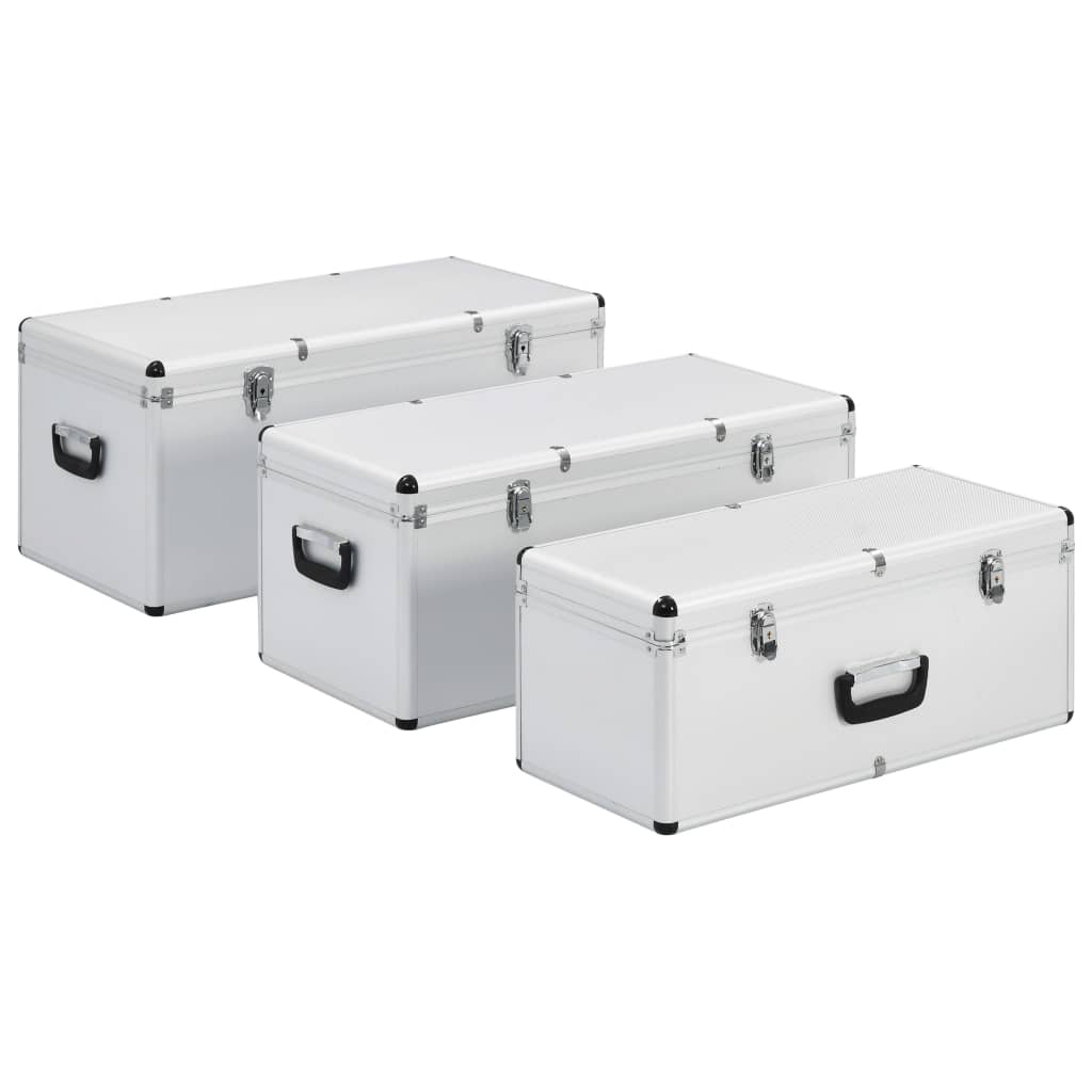 VIDAXL -Speicher Bockets 3 St Aluminium Silberfarbe