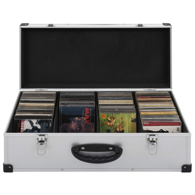 Vidaxl -CD -Koffer für 80 CDs Aluminium Silber gefärbt