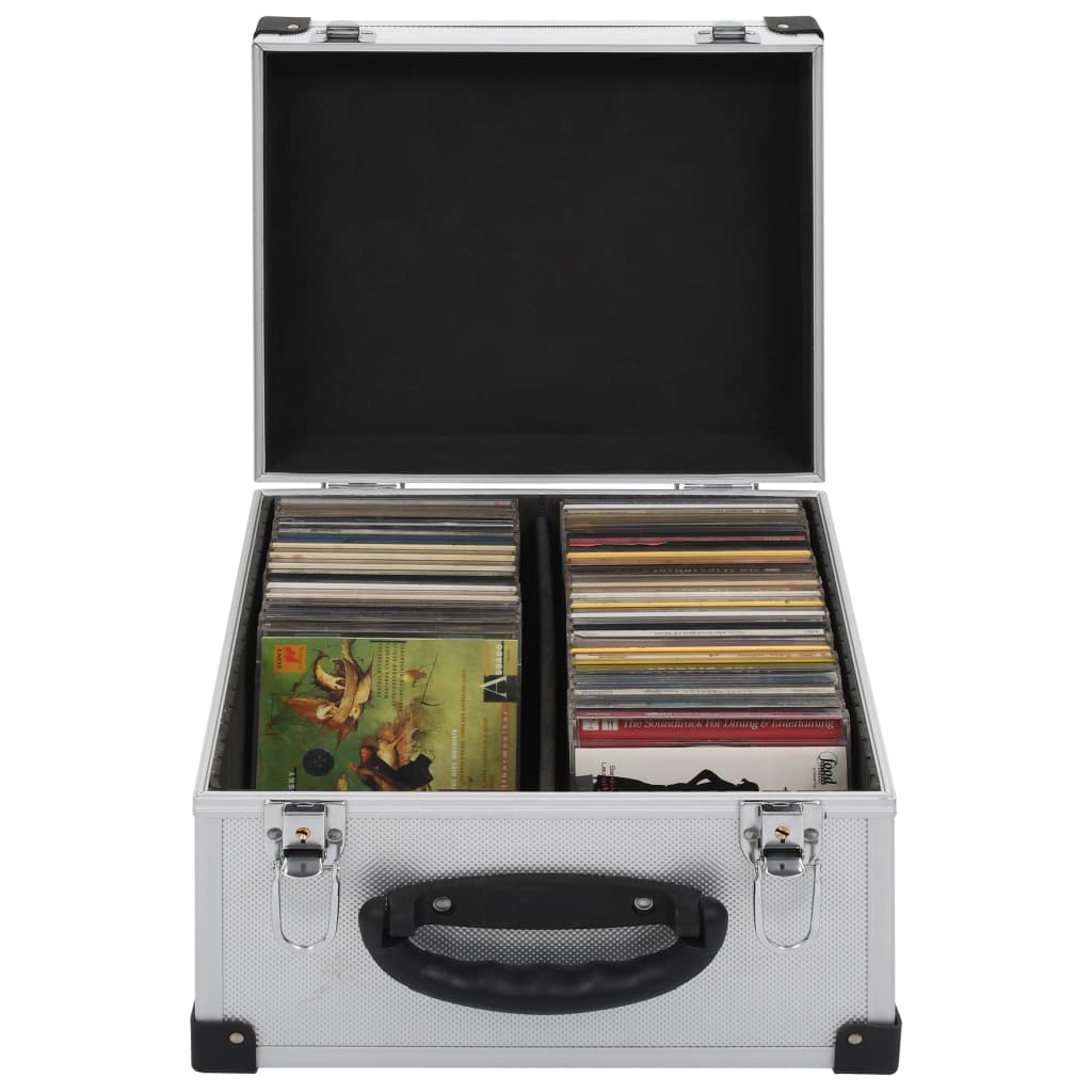 Vidaxl -CD -Koffer für 40 CDs Aluminium Silber gefärbt