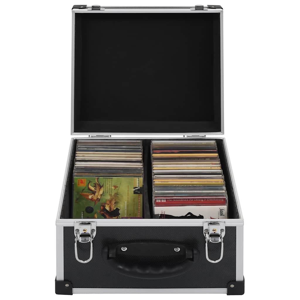 Vidaxl CD -Koffer für 40 CDs Aluminiumschwarz