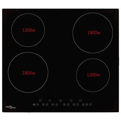 Vidaxl -Keramik -Kochfeld mit 4 Kochzonen Touch Control 6000 W