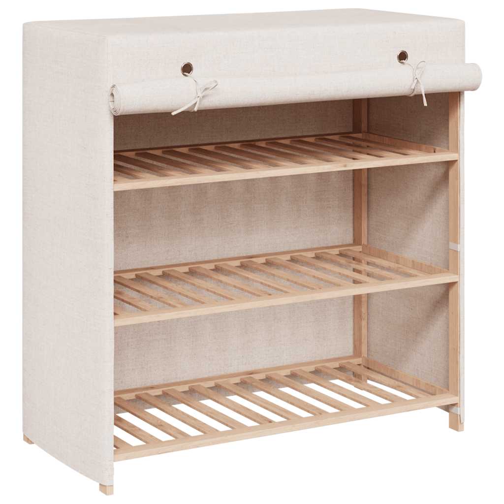 Vidaxl -Schuhschrank mit Abdeckung 79x40x80 cm Stoff weiß
