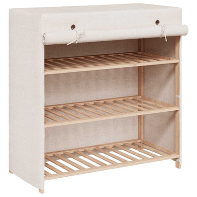 Vidaxl -Schuhschrank mit Abdeckung 79x40x80 cm Stoff weiß