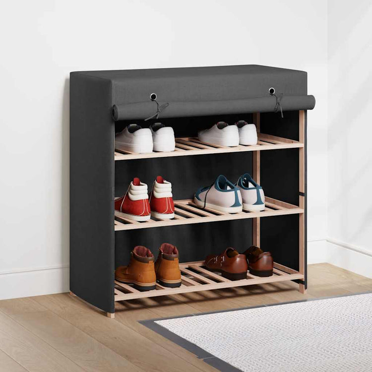 Vidaxl -Schuhschrank mit Abdeckung 79x40x80 cm Stoff grau