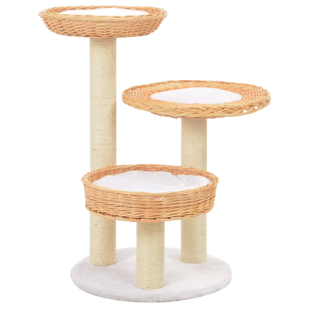 Vidaxl Katzenkratzbaum mit Sisal-Kratzbaum, natürliches Weidenholz