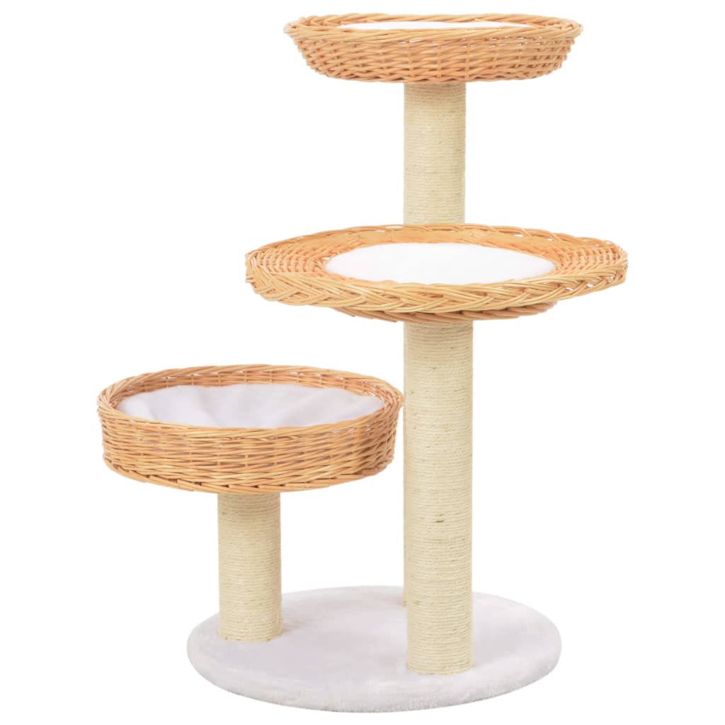 Vidaxl Katzenkratzbaum mit Sisal-Kratzbaum, natürliches Weidenholz