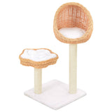 Vidaxl Cat Scraping Post mit Schwesternkratzer natürlich Willow Wood - afbeelding 1