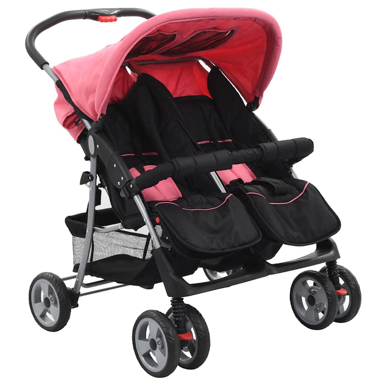 Vidaxl Twin Children aus Stahlrosa und Schwarz