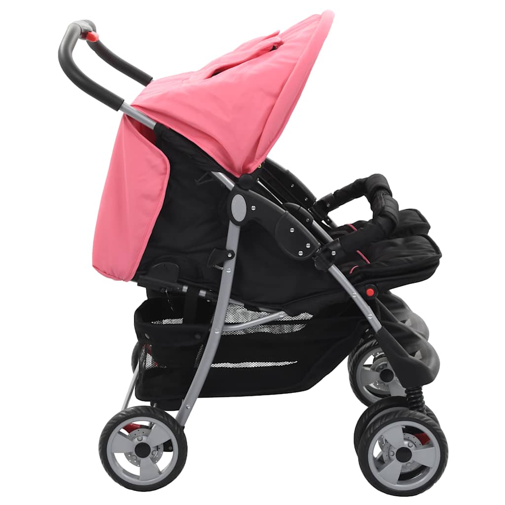 Vidaxl Twin Children aus Stahlrosa und Schwarz