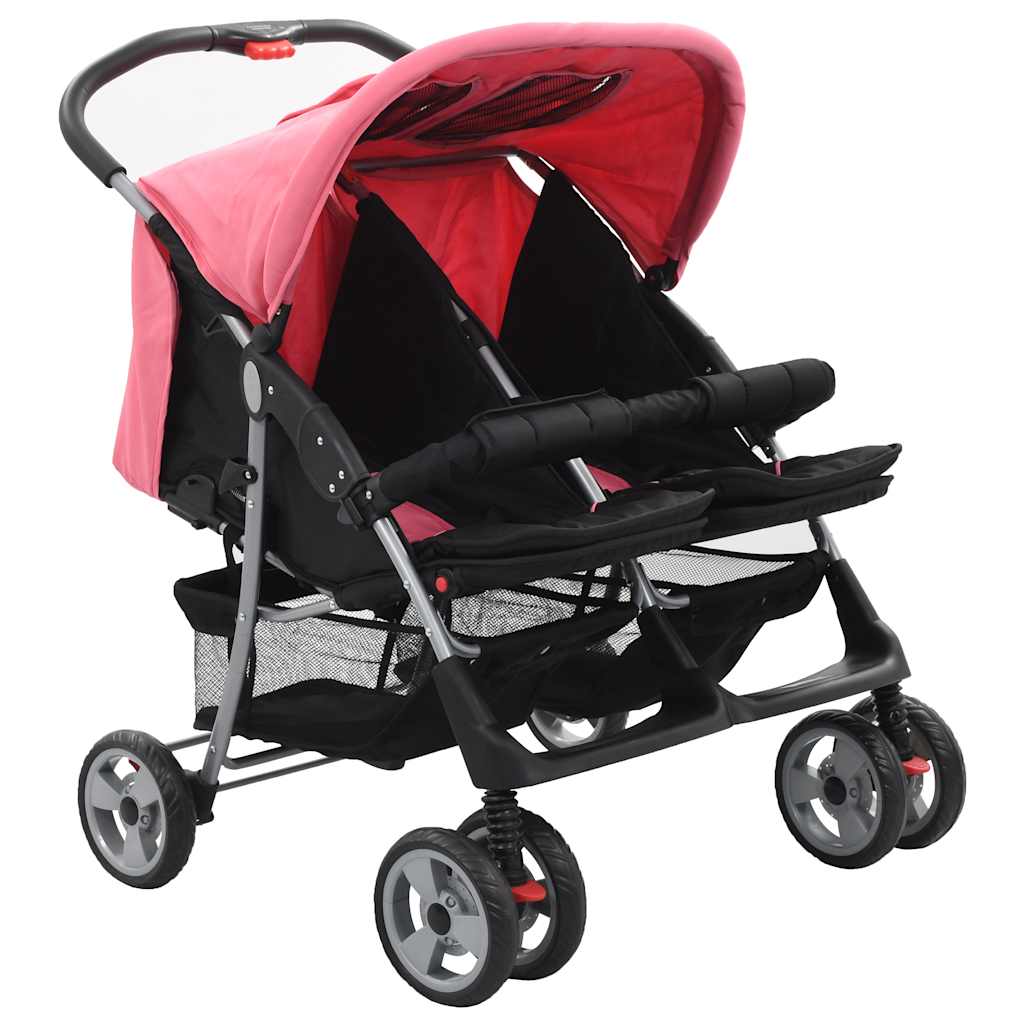 Vidaxl Twin Children aus Stahlrosa und Schwarz