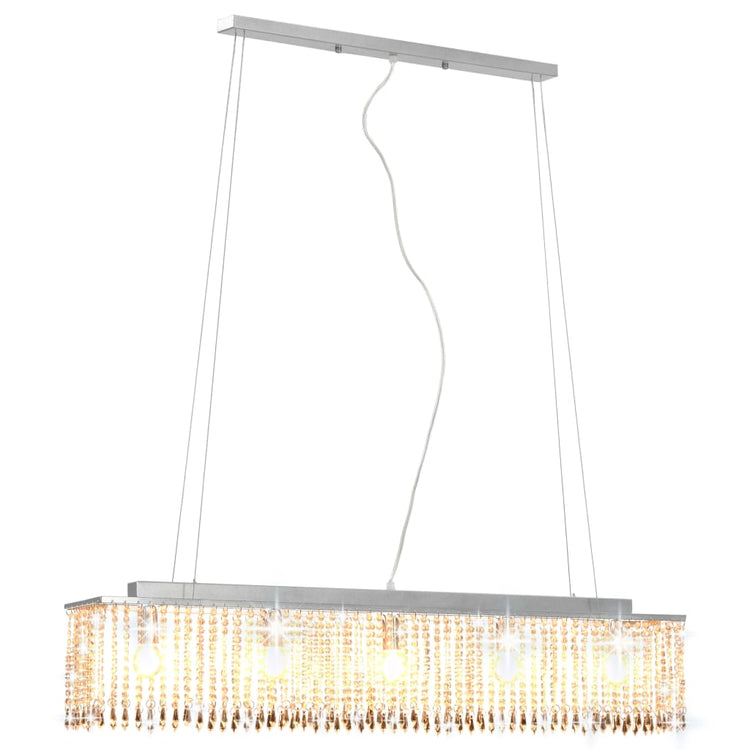 Vidaxl Deckenlampe mit Kristallperlen 104 cm silberfarben
